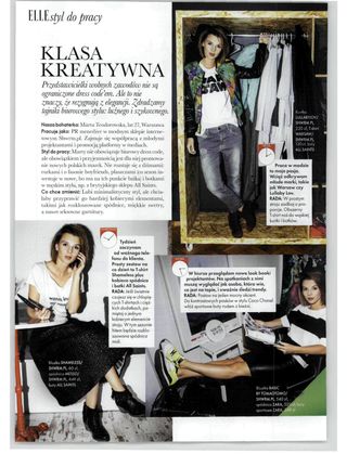 WARSAW T-shirt featured in Elle magazine (2013).