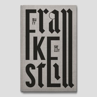 Typographic book cover for Frankenstein by Mary Shelley (2010).