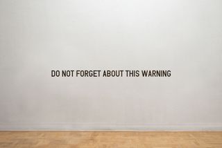 Do Not Forget About This Warning (2012) Medium: Vinyl lettering on wall.